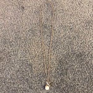 Silver real pearl infinity sign necklace